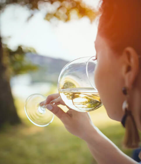 girl drinking wine